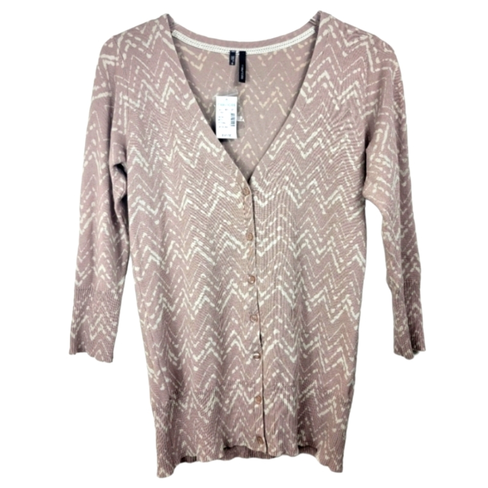 Maurices V Neck 3/4 Sleeve Button Down Waist Length Sweater Cardigan